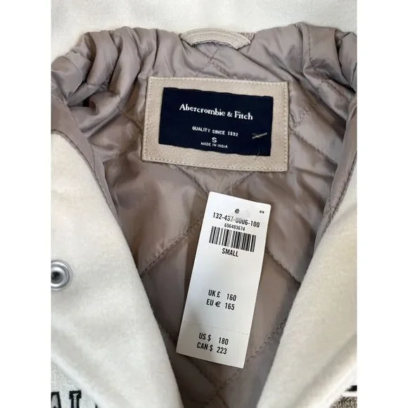 *NWT* Abercrombie & Fitch Echo Park Football Varsity Bomber Letterman Jacket (S)